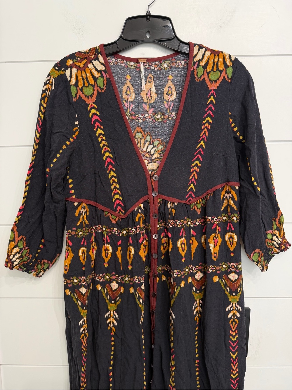 Free People Moody Combo Foley Long Sleeve Maxi Dress Size XS 36812 - Picture 8 of 16